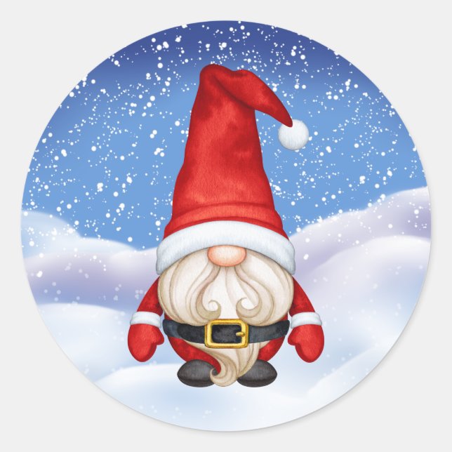 Rond Sticker Gnome de Noël (Devant)