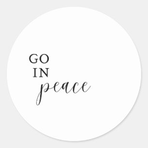 Rond Sticker "Go In Peace"