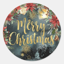 Sticker Gold Calligraphy Woodland Floral Holiday