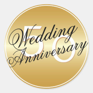 Rond Sticker Gold du 50e anniversaire du Mariage