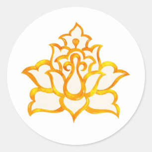 Rond Sticker Gold Lotus