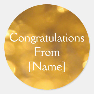 Rond Sticker Golden Félicitations