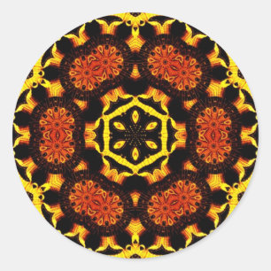Rond Sticker Golden Geometrica
