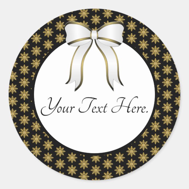 Rond Sticker Golden Snowflake (Devant)