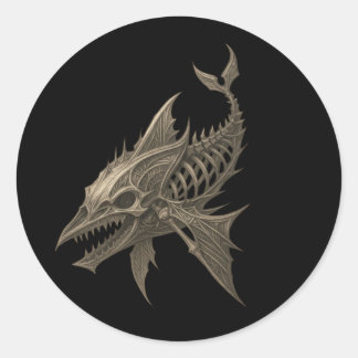 Rond Sticker gothique pour le crâne de requin
