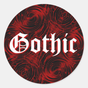 Rond Sticker gothique rouge peint