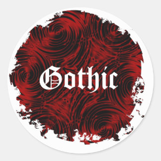 Rond Sticker gothique rouge peint