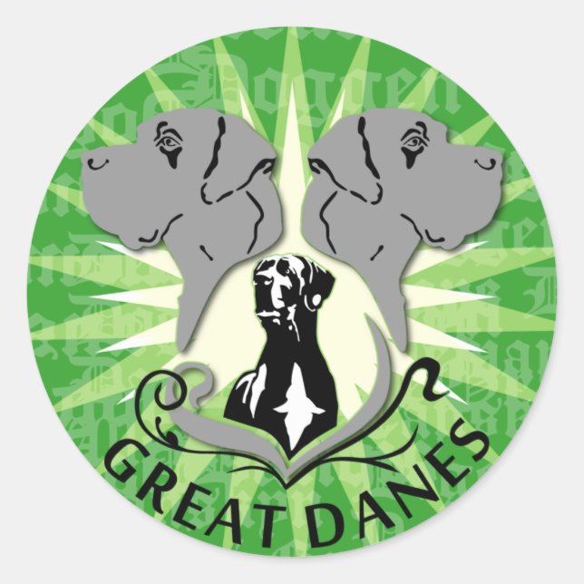 Rond Sticker Great Danes (petit) (Devant)