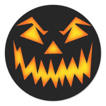 Sticker Halloween avec Citrouille orange