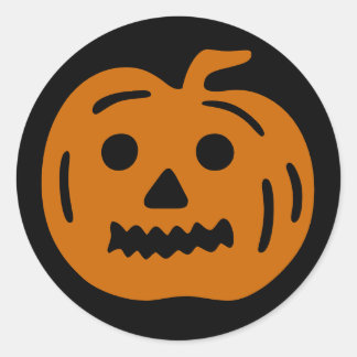 Rond Sticker Halloween Citrouille amusant