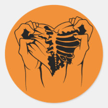 Sticker Halloween en forme de coeur