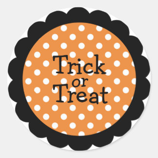 Rond Sticker Halloween ou Treat - Personnalisable