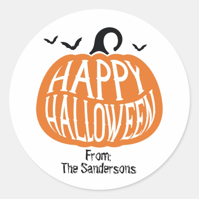 Rond Sticker Halloween personnalisé (Devant)