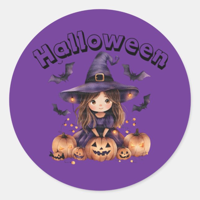 Rond Sticker Halloween Witch (Devant)