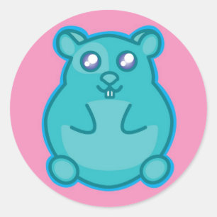 Rond Sticker Hamster turquoise