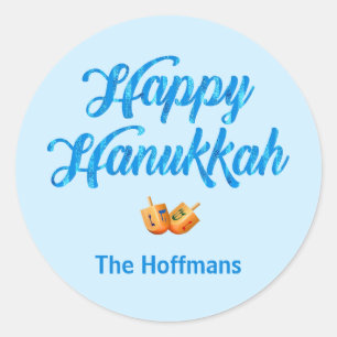 Rond Sticker Hannukah heureux