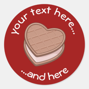 Rond Sticker Heart Biscuit