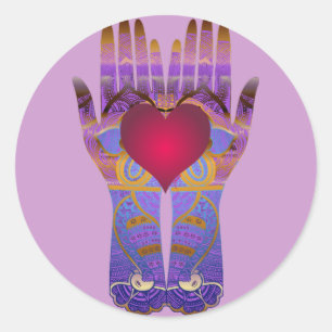 Rond Sticker Heaven Hands