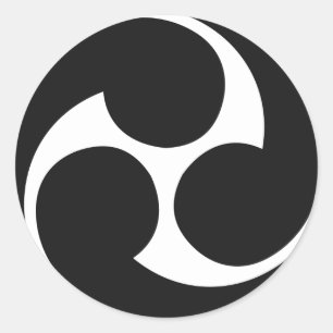 Rond Sticker Hidari Mitsudomoe 左 三 つ Taiko 巴