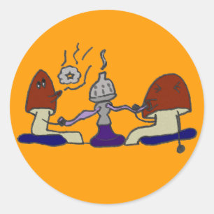 Rond Sticker Hookah Mushrooms
