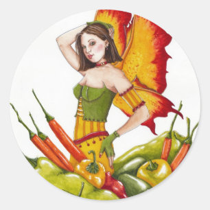 Rond Sticker Hot Peppers