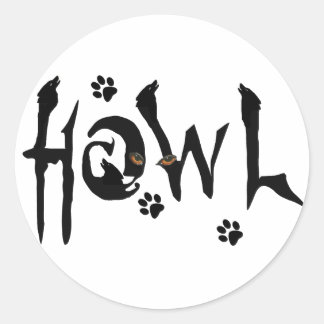 Rond Sticker Howl Wolf