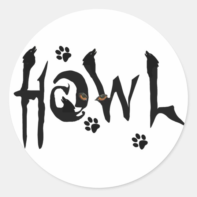 Rond Sticker Howl Wolf (Devant)