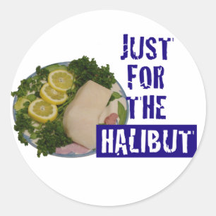 Rond Sticker humoristique pour le flétan