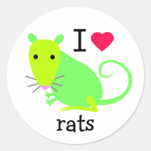 Rond Sticker I Heart Rats