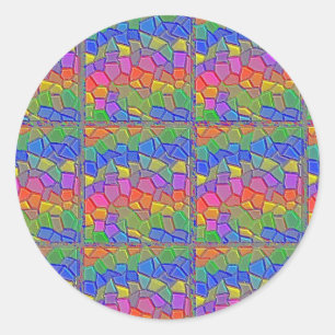 Rond Sticker Imaginaire mosaïque