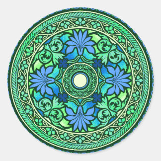 Rond Sticker indien Blue & Aqua Disk