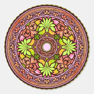 Rond Sticker indien de disque rose