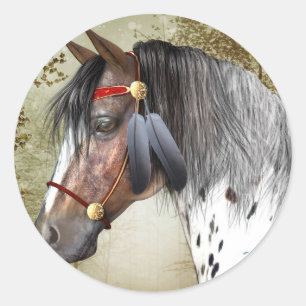 Rond Sticker indien Pony - Round