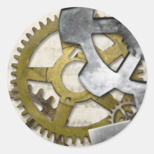 Rond Sticker Industriel Steampunk Metal Gears.