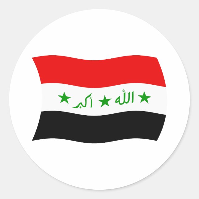Rond Sticker Iraq Flag (Devant)