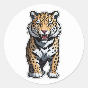 Rond Sticker Jaguar en rugissement - Libérez la puissan