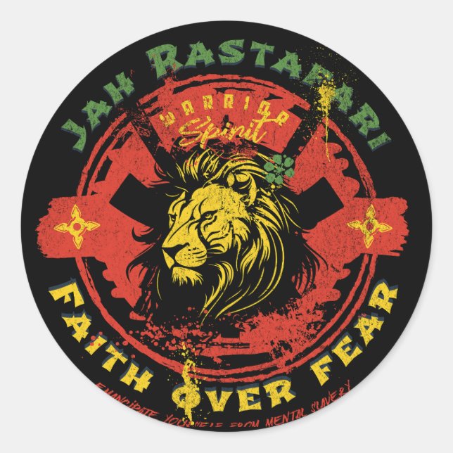 Rond Sticker Jah Rastafari (Devant)