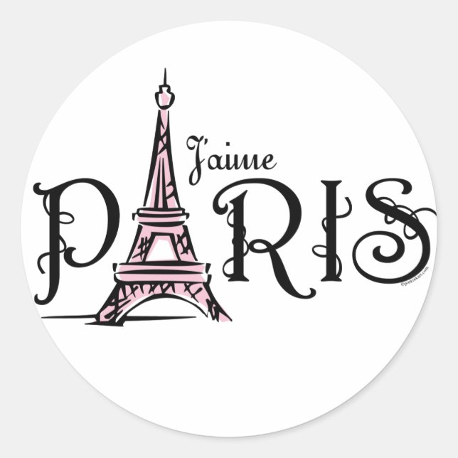 Rond Sticker J'aime Paris (Devant)