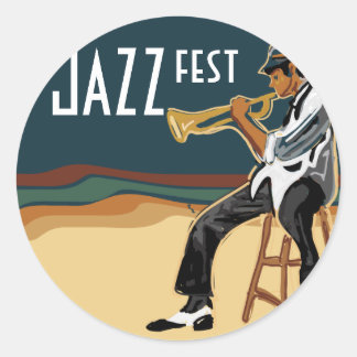 Rond Sticker Jazz Player