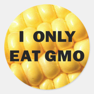 Rond Sticker "Je ne mange que des OGM"