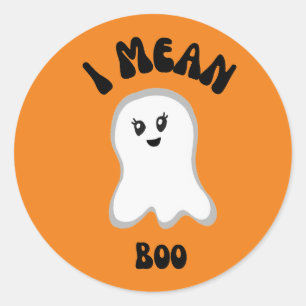 Rond Sticker "Je veux dire Boo" du fantôme joueur