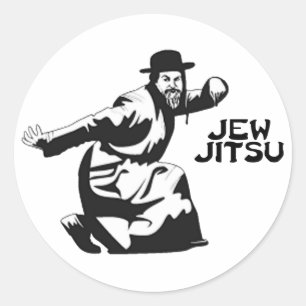 Rond Sticker Jew Jitsu   Cadeaux Juifs Bar Mitzvah
