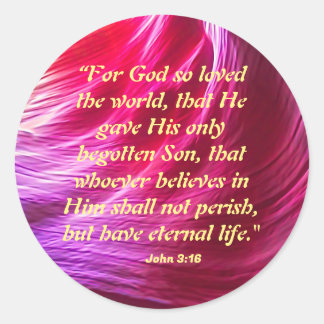 Rond Sticker John 3:16
