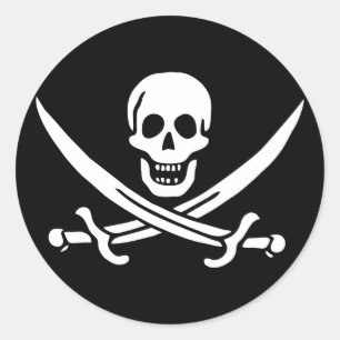 Rond Sticker Jolly roger Pirate Flag