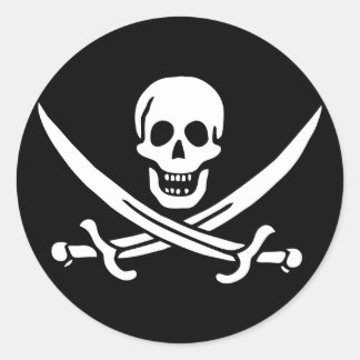 Rond Sticker jolly roger Pirate Flag
