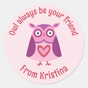 Rond Sticker Jour Valentines de classe pour enfants mig