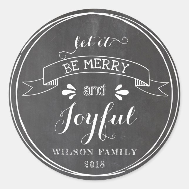 Rond Sticker Joyful et Joyful Chalkboard (Devant)