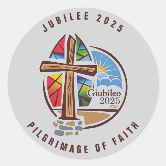 Rond Sticker Jubilee 2025, Pèlerinage de la Foi. (Devant)