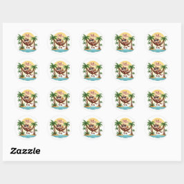 Rond Sticker Jungle de singe de frissons