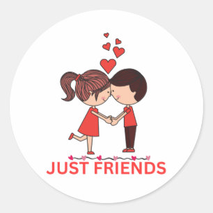 Rond Sticker Just Friends Couple